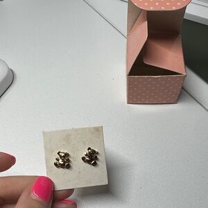 Vintage Avon Gold Teddy Bear Earrings
